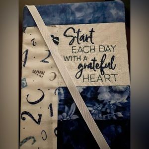 Gratefulness Journal, Start Each Day With a Grateful Heart, Fabric Covered Book